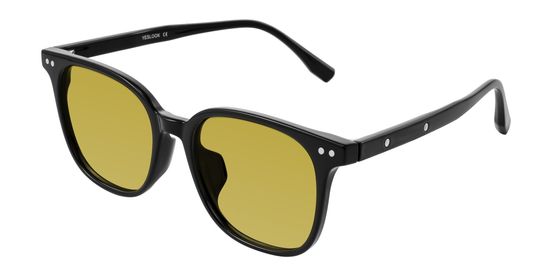 Angle of Lozzuri in Black with Champagne Tinted Lenses