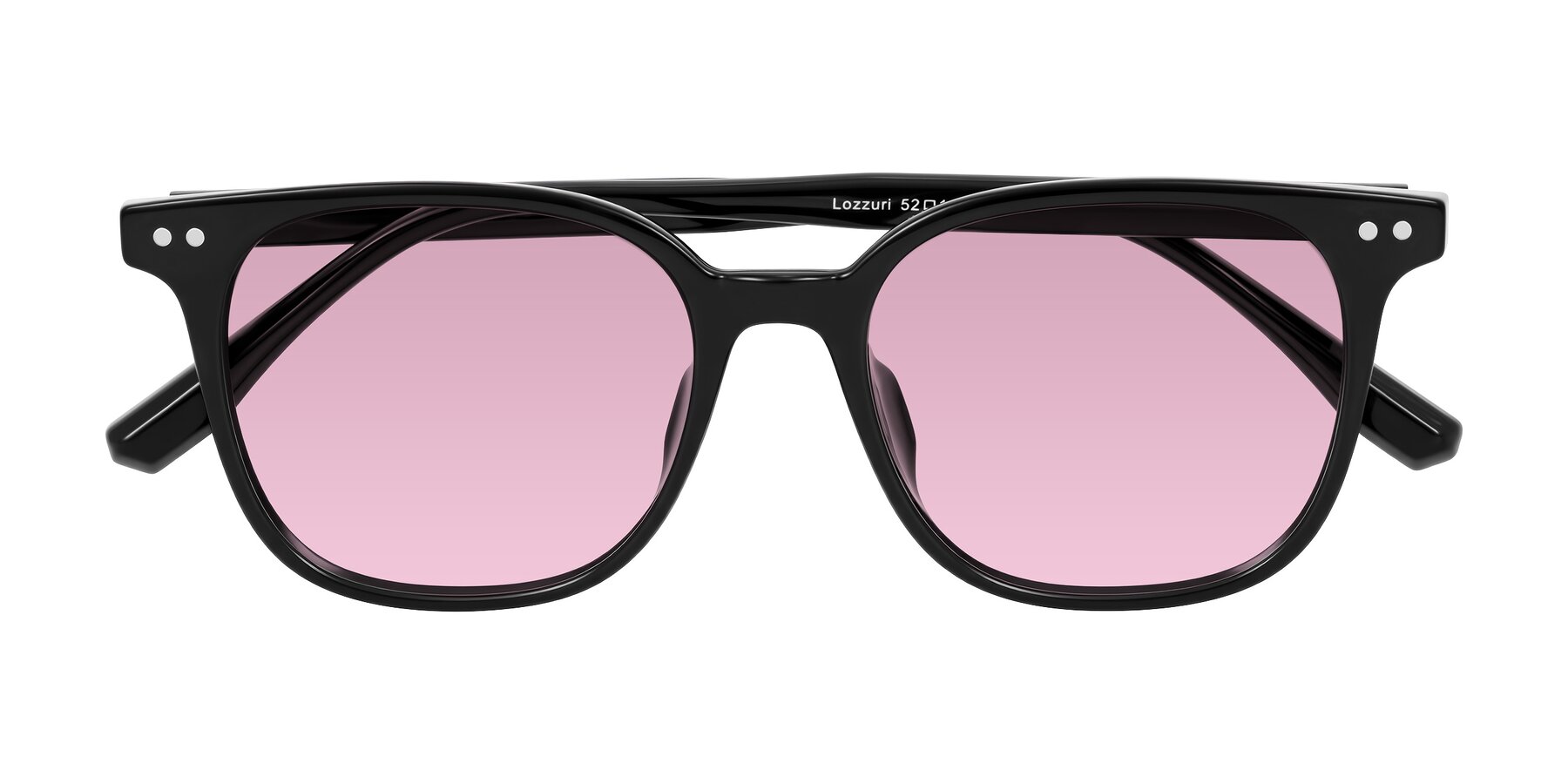 Folded Front of Lozzuri in Black with Light Wine Tinted Lenses