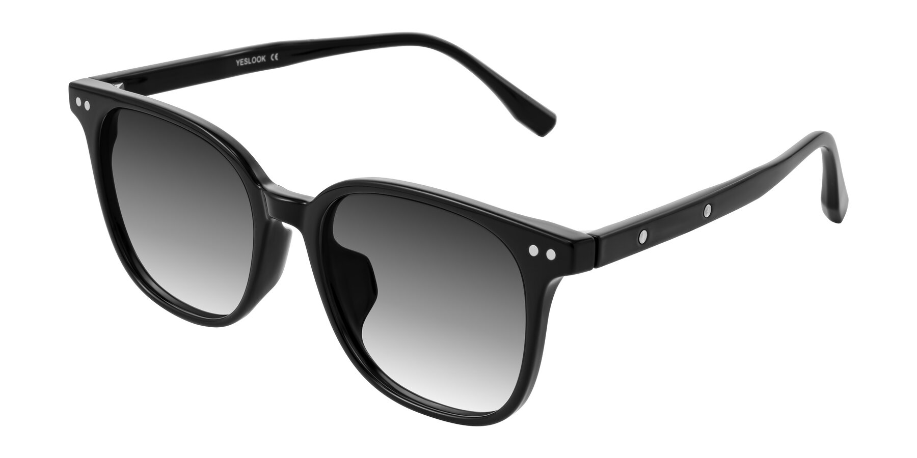 Angle of Lozzuri in Black with Gray Gradient Lenses