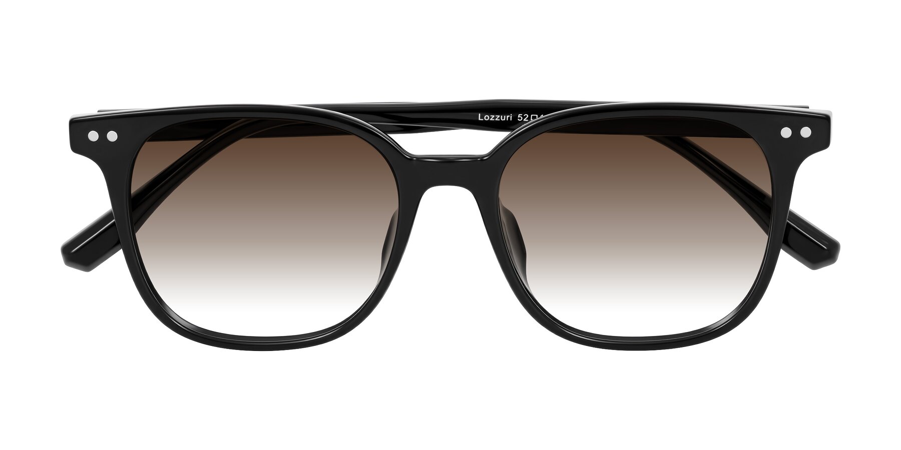 Folded Front of Lozzuri in Black with Brown Gradient Lenses