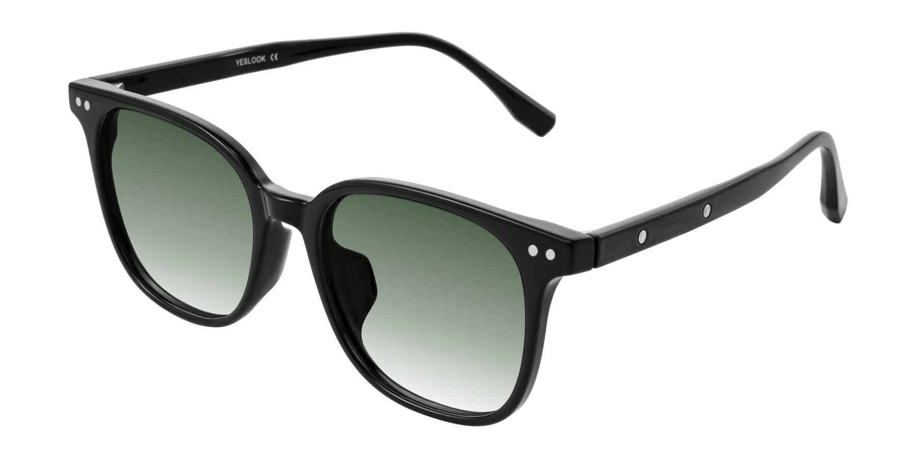 Angle of Lozzuri in Black with Green Gradient Lenses
