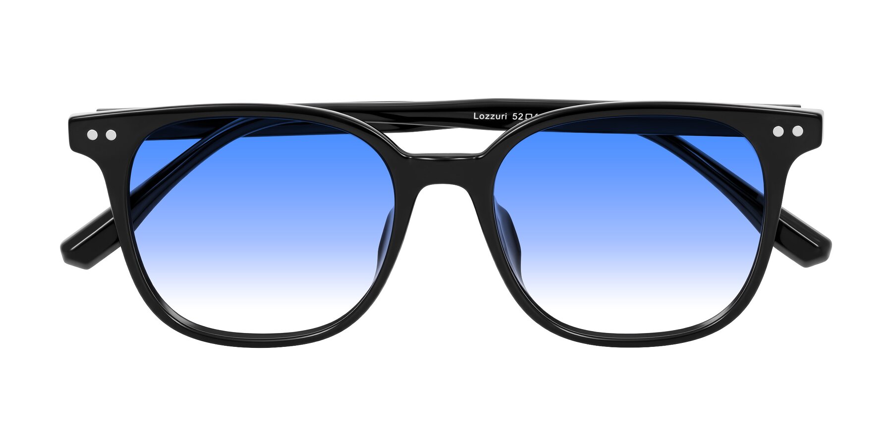 Folded Front of Lozzuri in Black with Blue Gradient Lenses