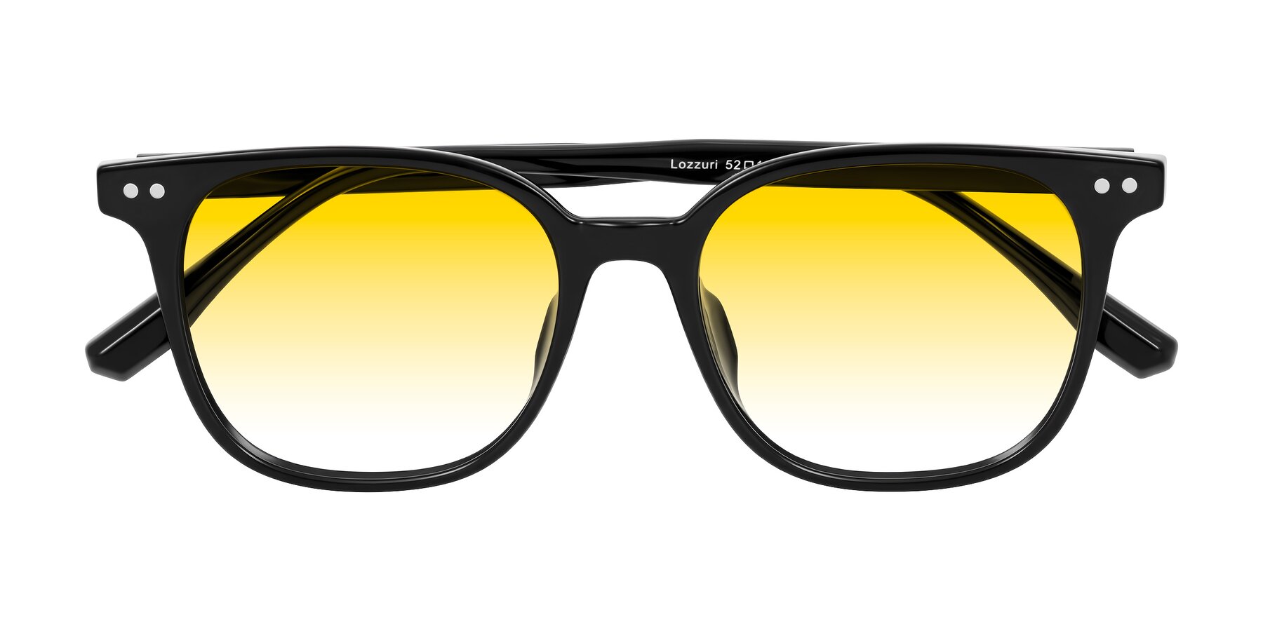 Folded Front of Lozzuri in Black with Yellow Gradient Lenses