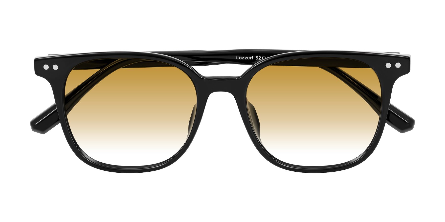 Folded Front of Lozzuri in Black with Champagne Gradient Lenses