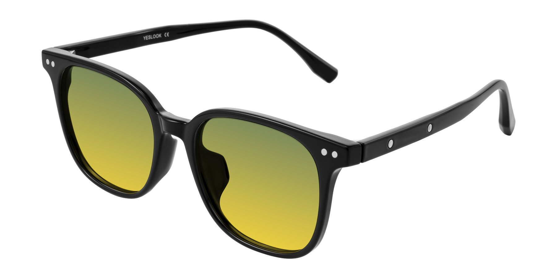 Angle of Lozzuri in Black with Green / Yellow Gradient Lenses