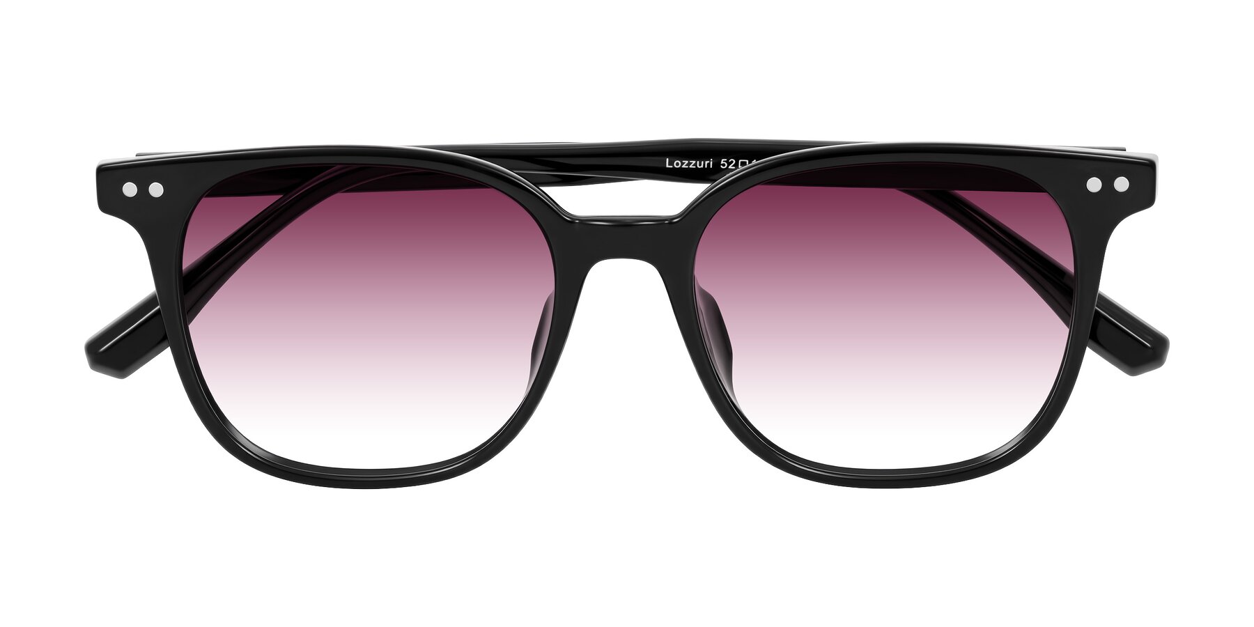 Folded Front of Lozzuri in Black with Wine Gradient Lenses