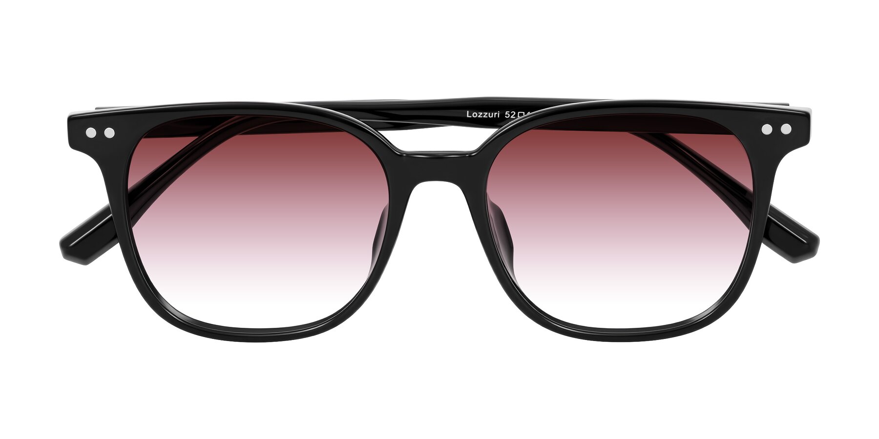 Folded Front of Lozzuri in Black with Garnet Gradient Lenses