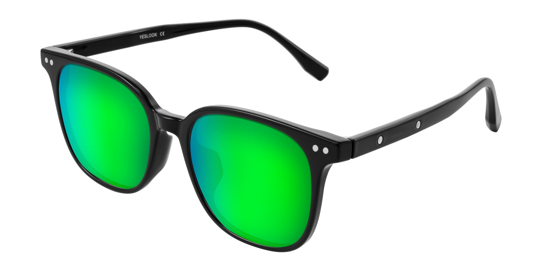 Angle of Lozzuri in Black with Green Mirrored Lenses
