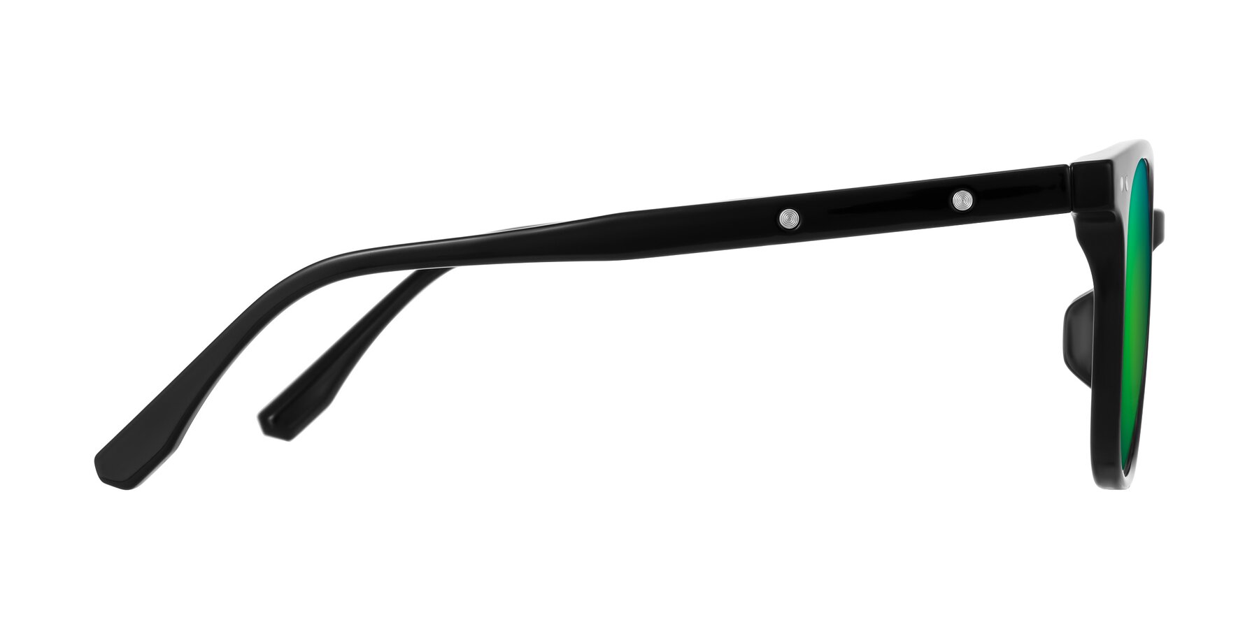 Side of Lozzuri in Black with Green Mirrored Lenses