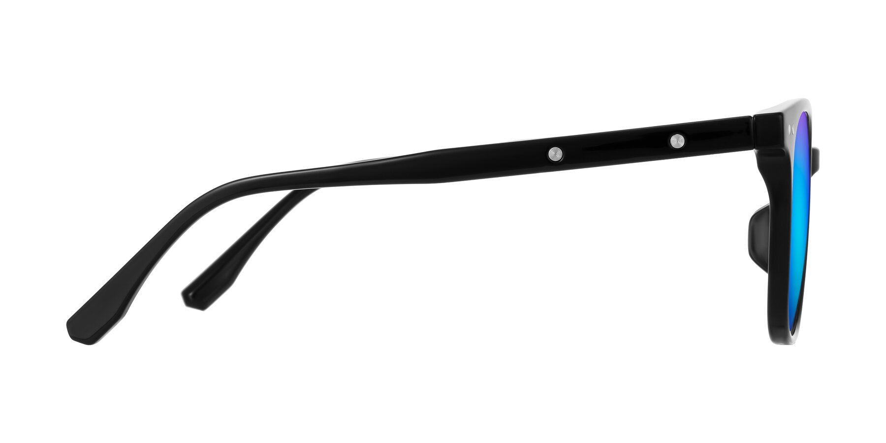 Side of Lozzuri in Black with Blue Mirrored Lenses