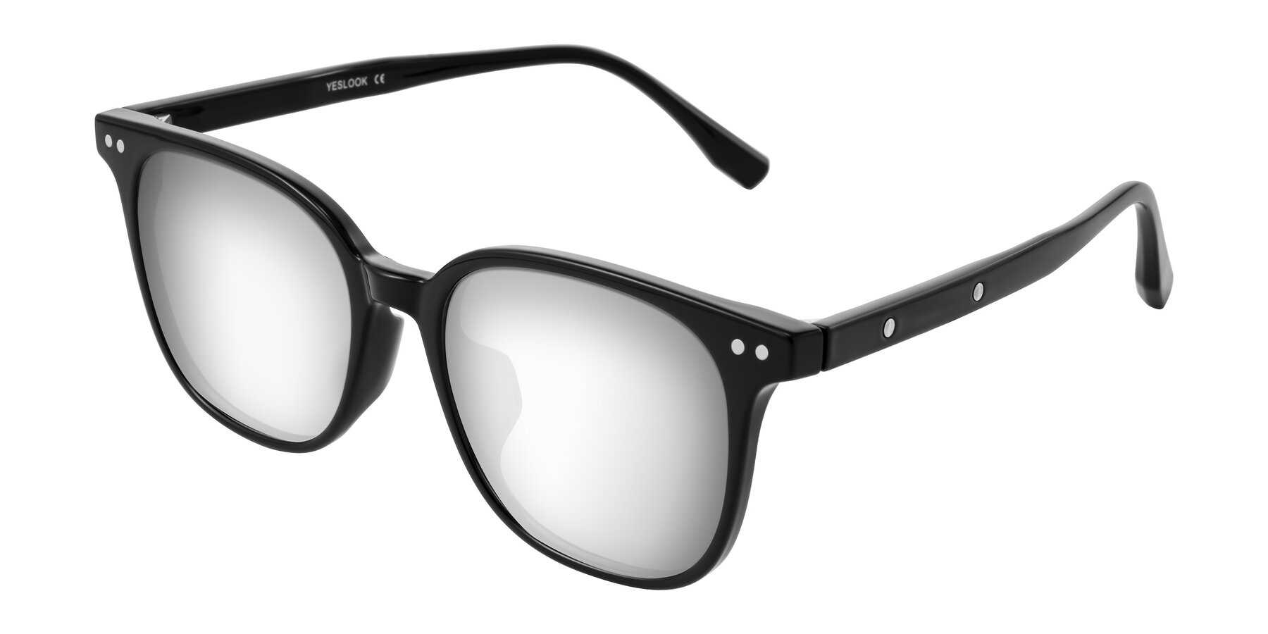 Angle of Lozzuri in Black with Silver Mirrored Lenses