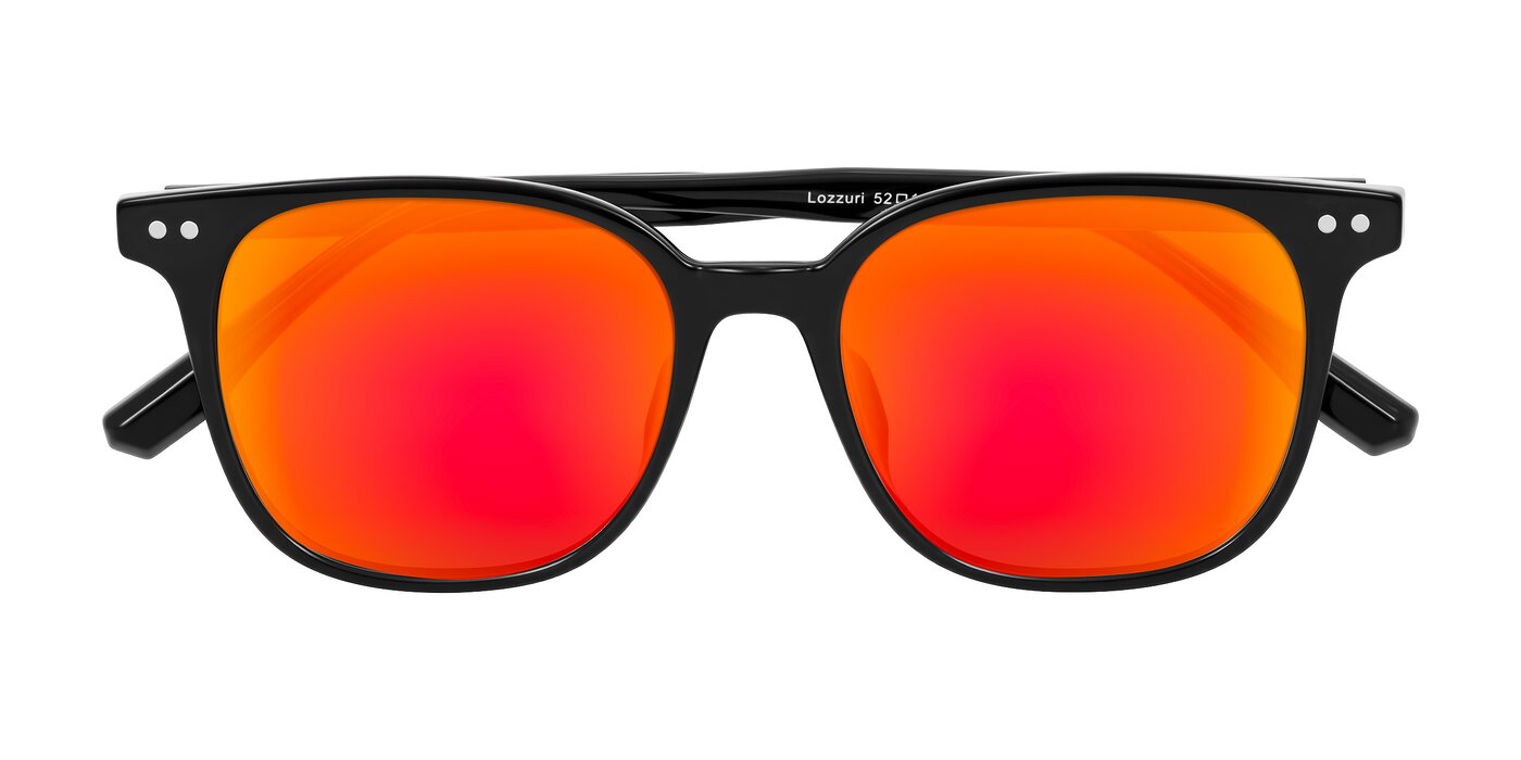 Lozzuri - Black Flash Mirrored Sunglasses