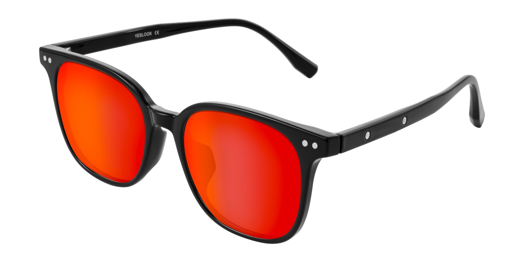 Angle of Lozzuri in Black with Red Gold Mirrored Lenses