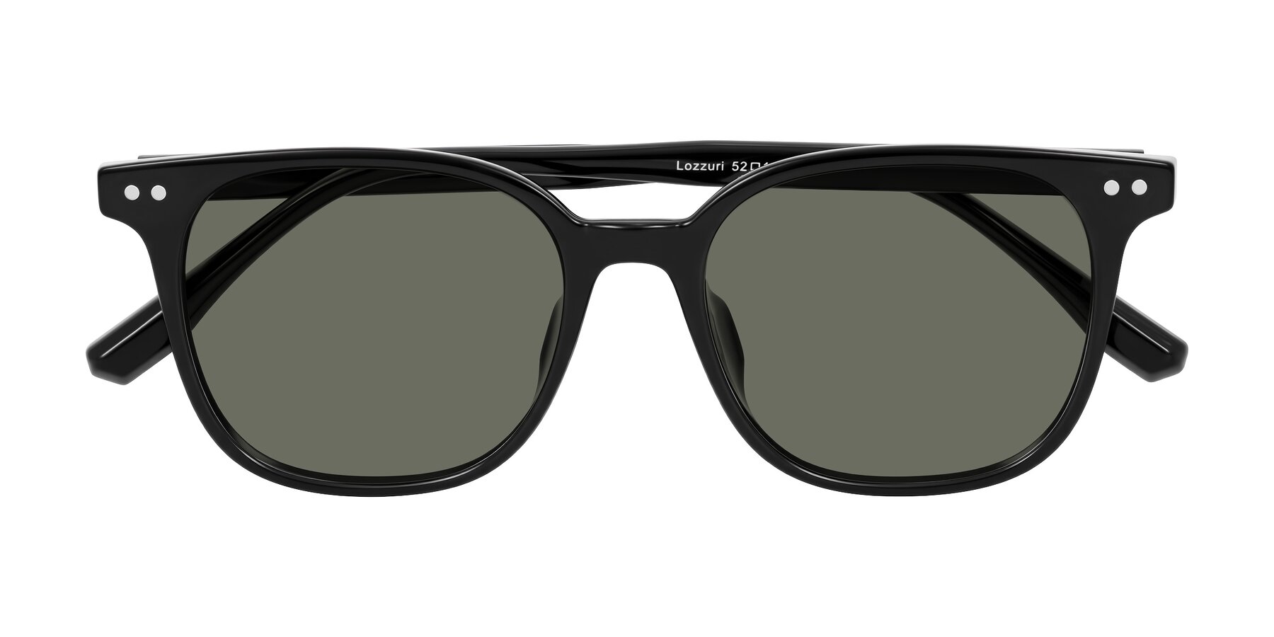 Folded Front of Lozzuri in Black with Gray Polarized Lenses