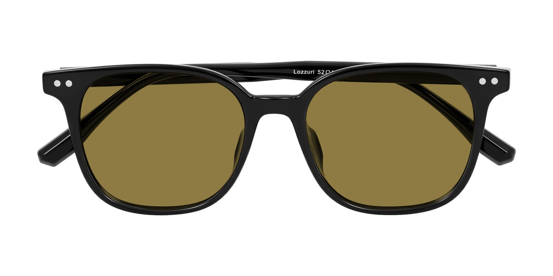 Folded Front of Lozzuri in Black with Brown Polarized Lenses