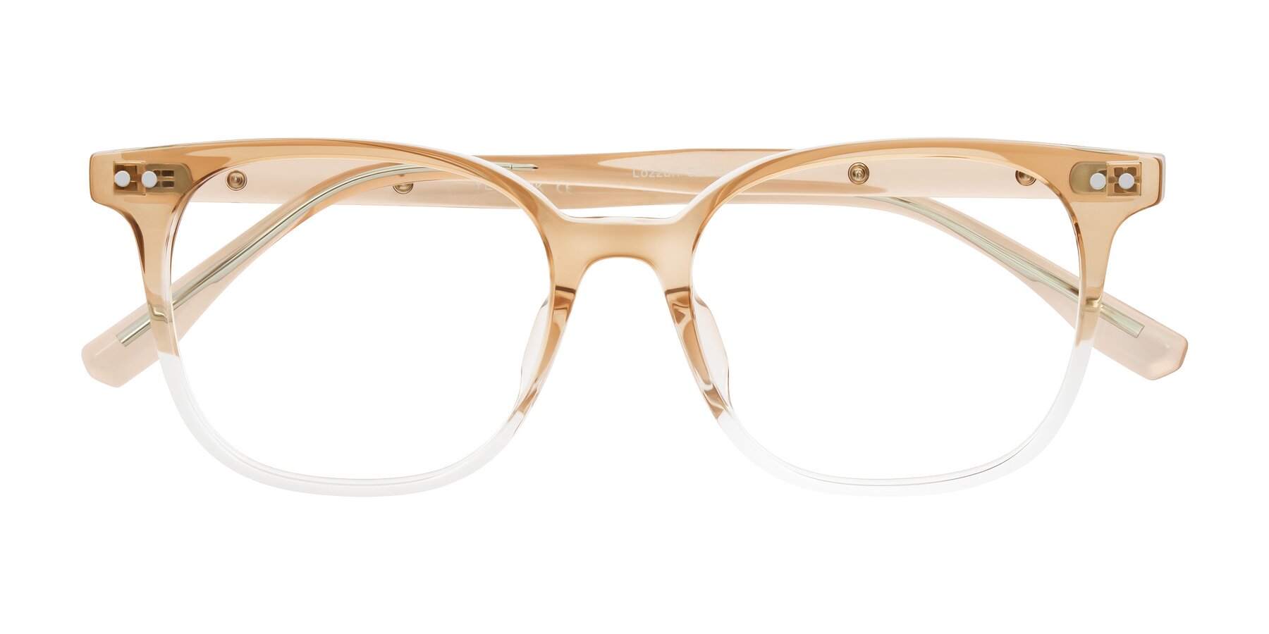 Folded Front of Lozzuri in Gradient Champagne with Clear Blue Light Blocking Lenses