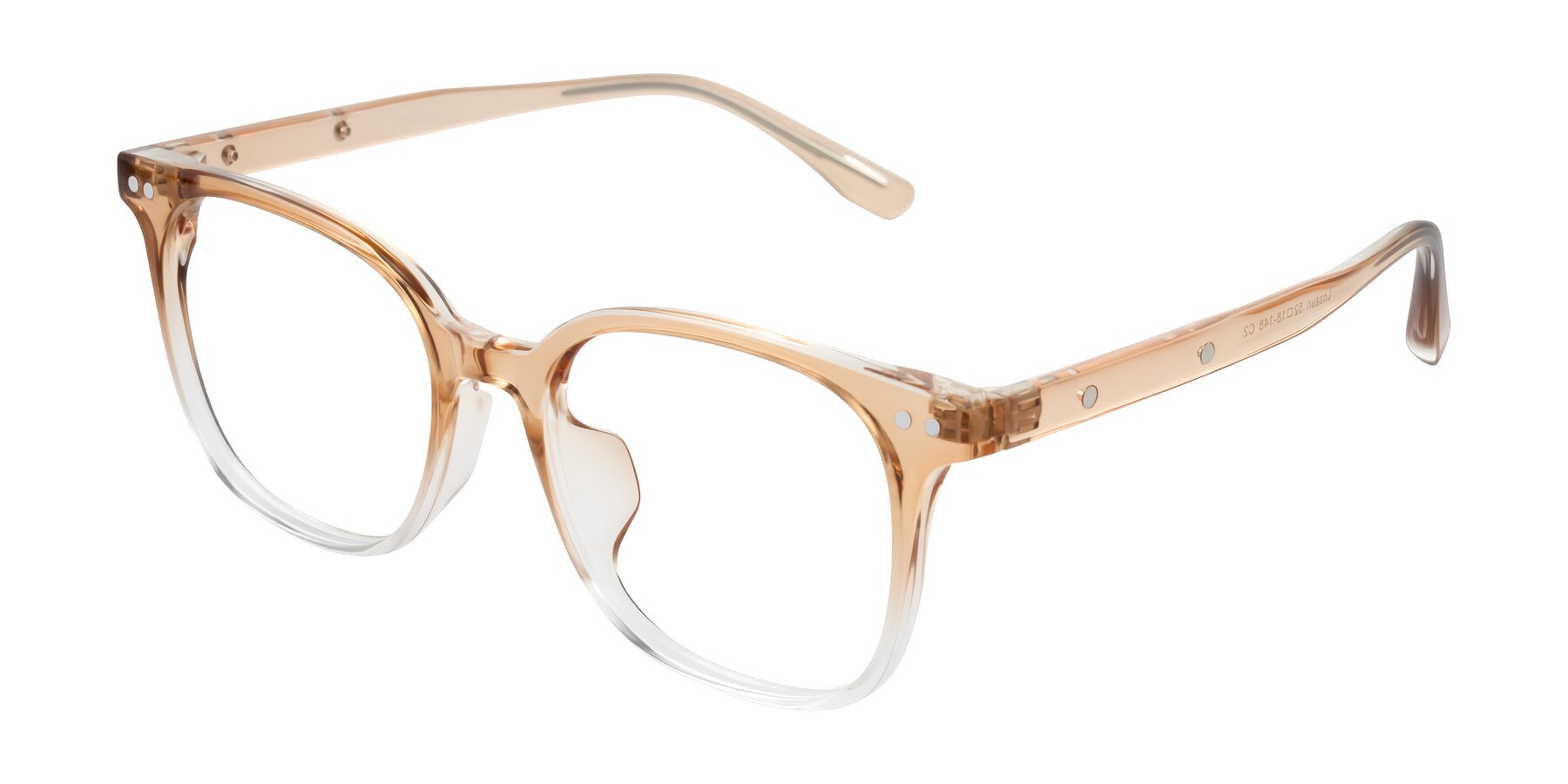 Angle of Lozzuri in Gradient Champagne with Clear Blue Light Blocking Lenses