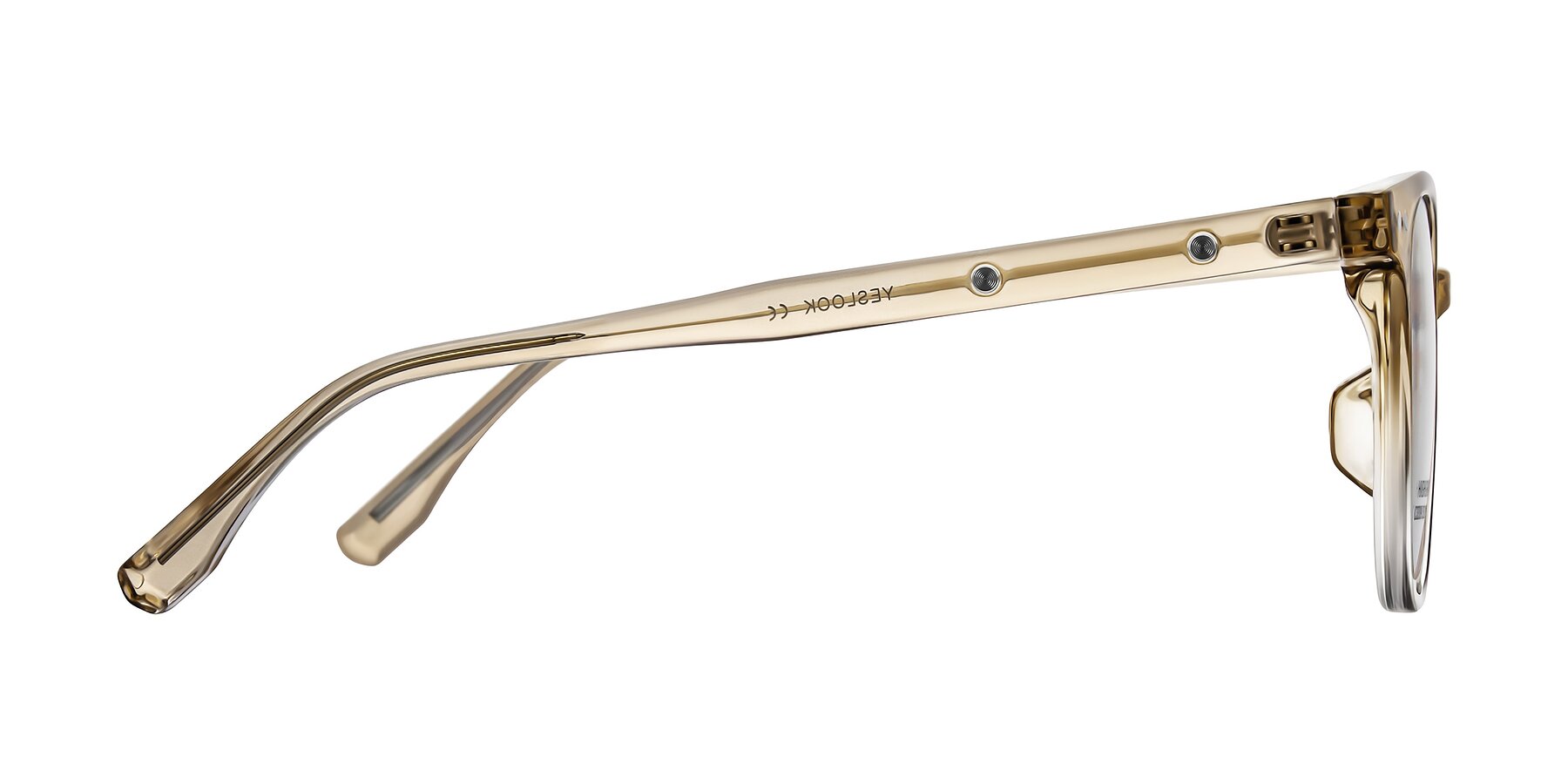 Side of Lozzuri in Gradient Champagne with Clear Eyeglass Lenses