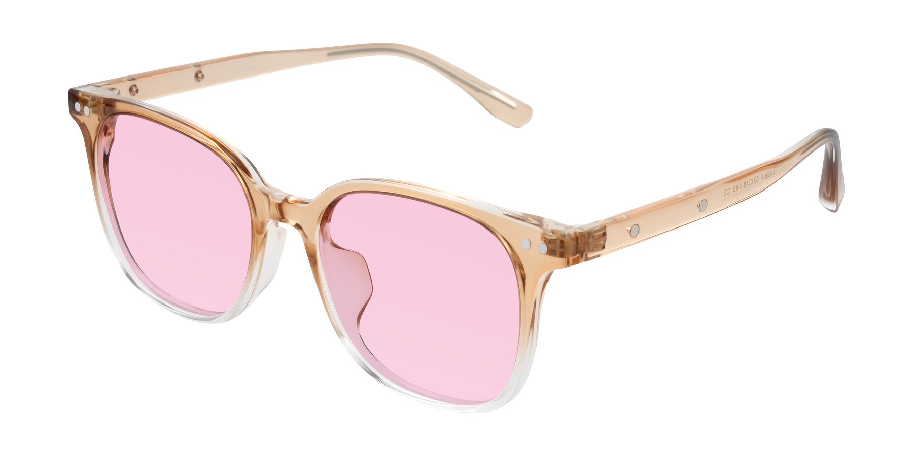 Angle of Lozzuri in Gradient Champagne with Light Pink Tinted Lenses