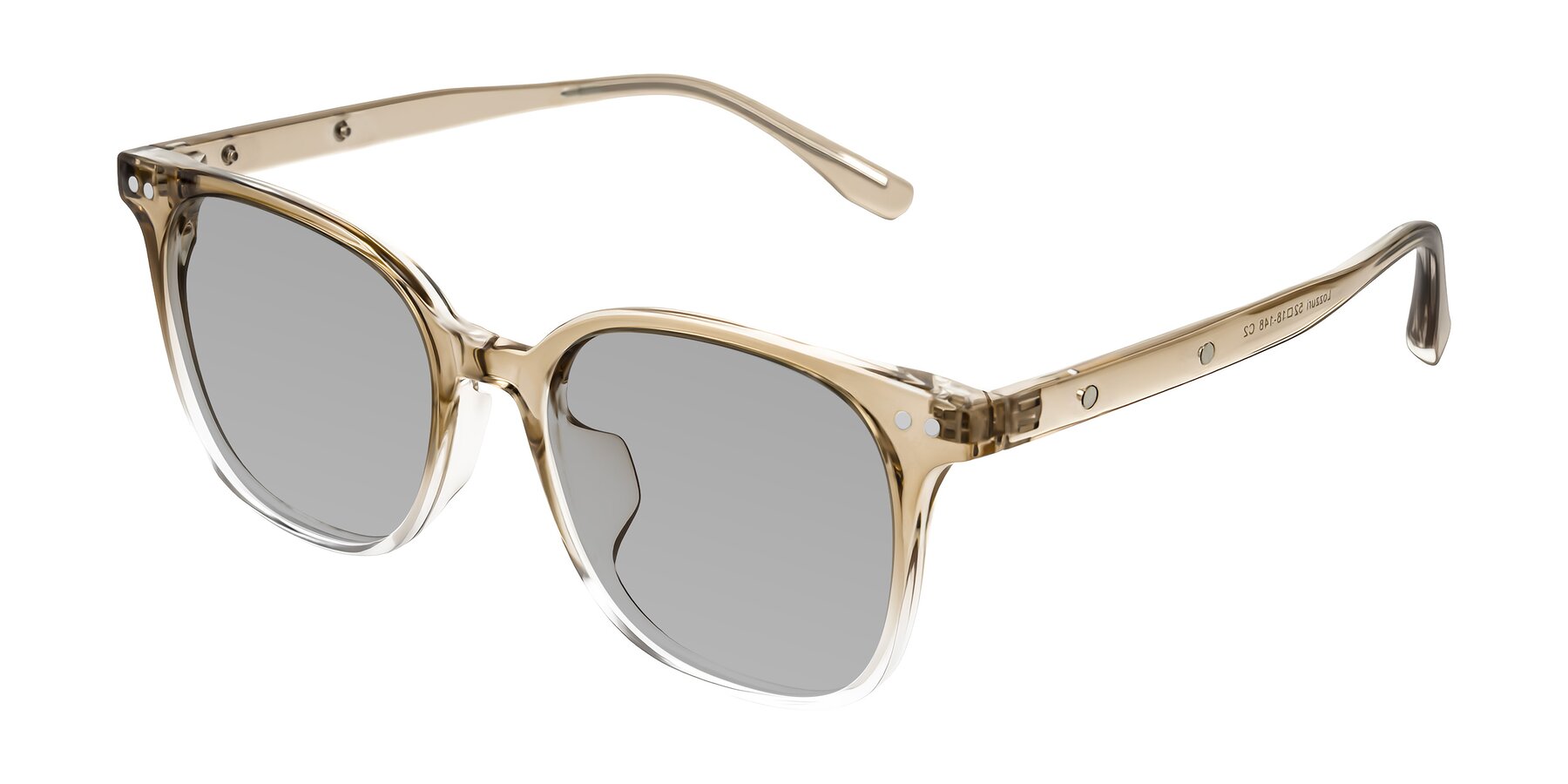 Angle of Lozzuri in Gradient Champagne with Light Gray Tinted Lenses
