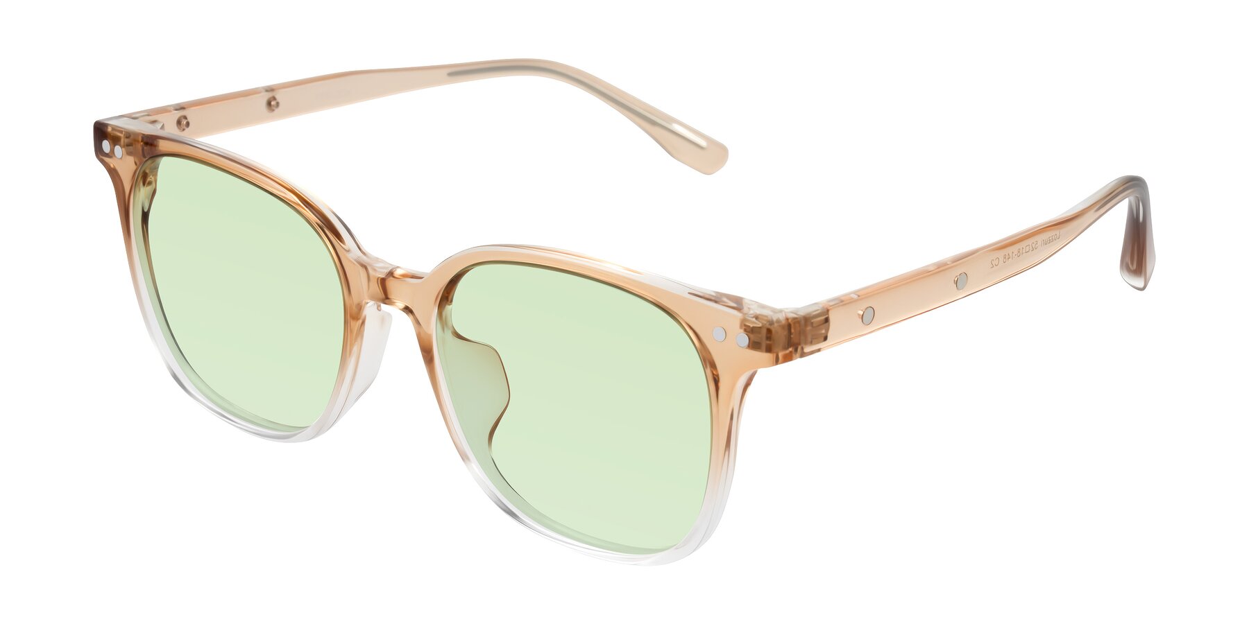Angle of Lozzuri in Gradient Champagne with Light Green Tinted Lenses