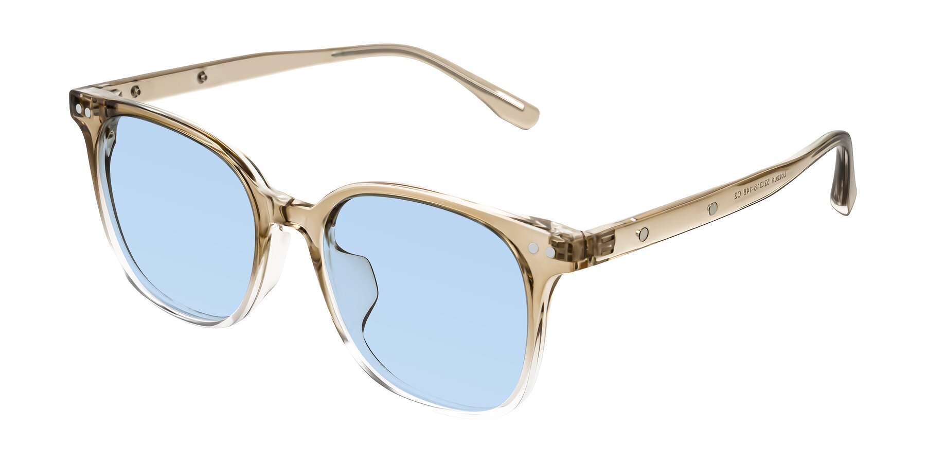 Angle of Lozzuri in Gradient Champagne with Light Blue Tinted Lenses