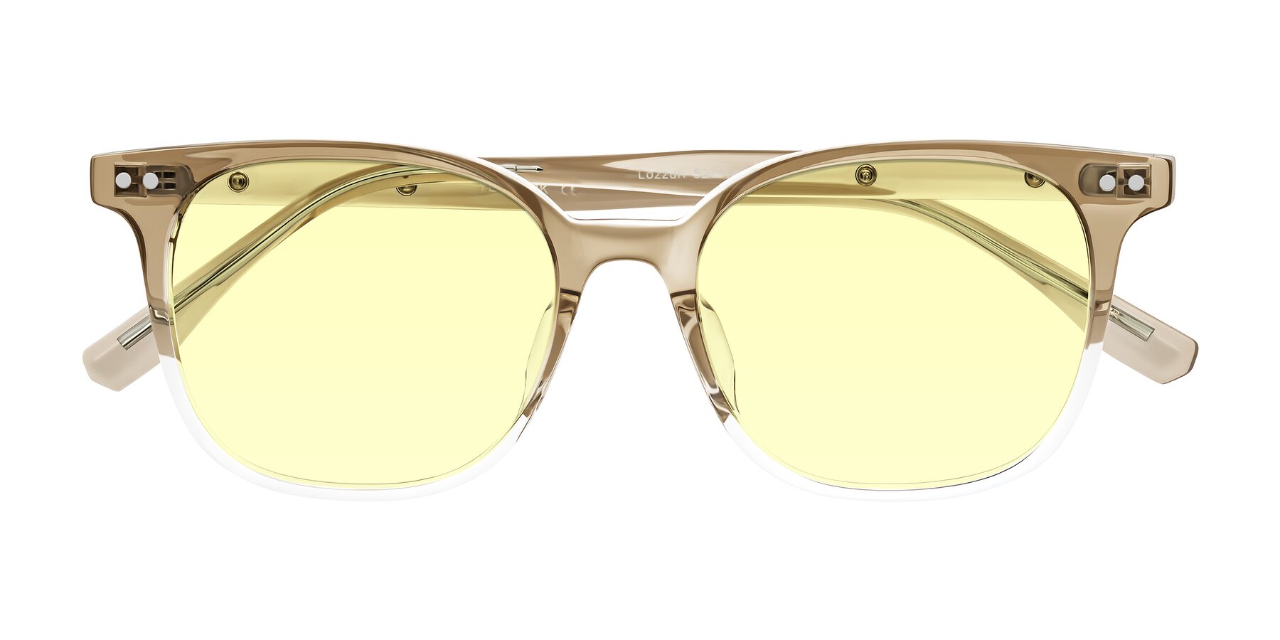 Folded Front of Lozzuri in Gradient Champagne with Light Yellow Tinted Lenses