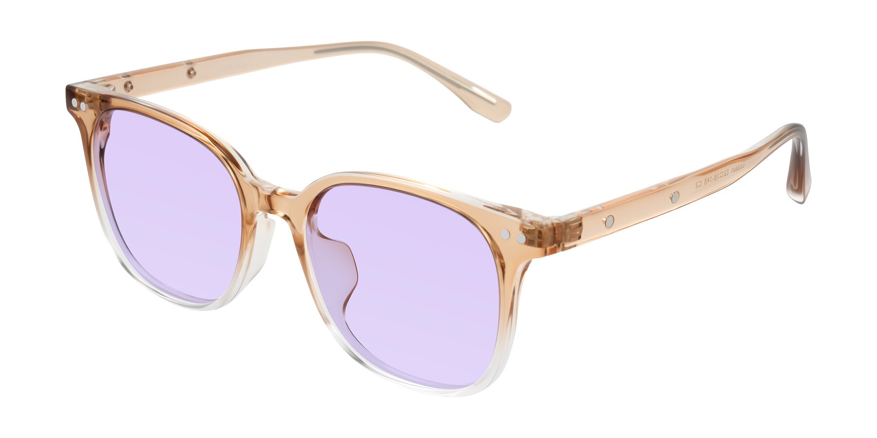 Angle of Lozzuri in Gradient Champagne with Light Purple Tinted Lenses