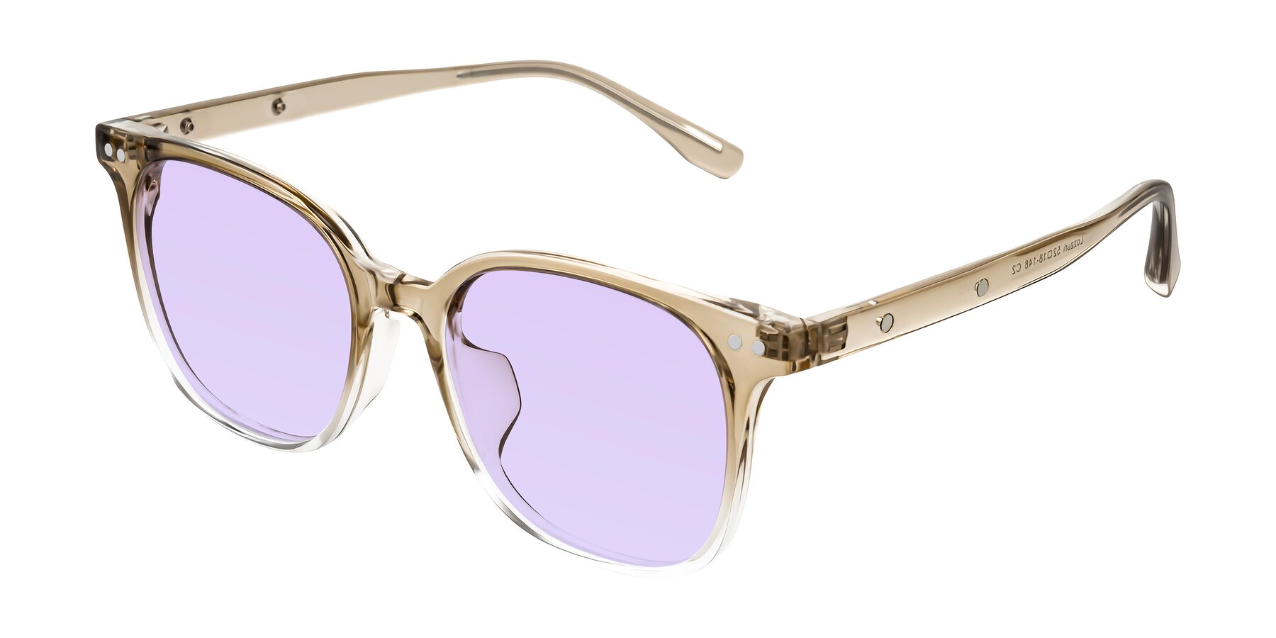 Angle of Lozzuri in Gradient Champagne with Light Purple Tinted Lenses