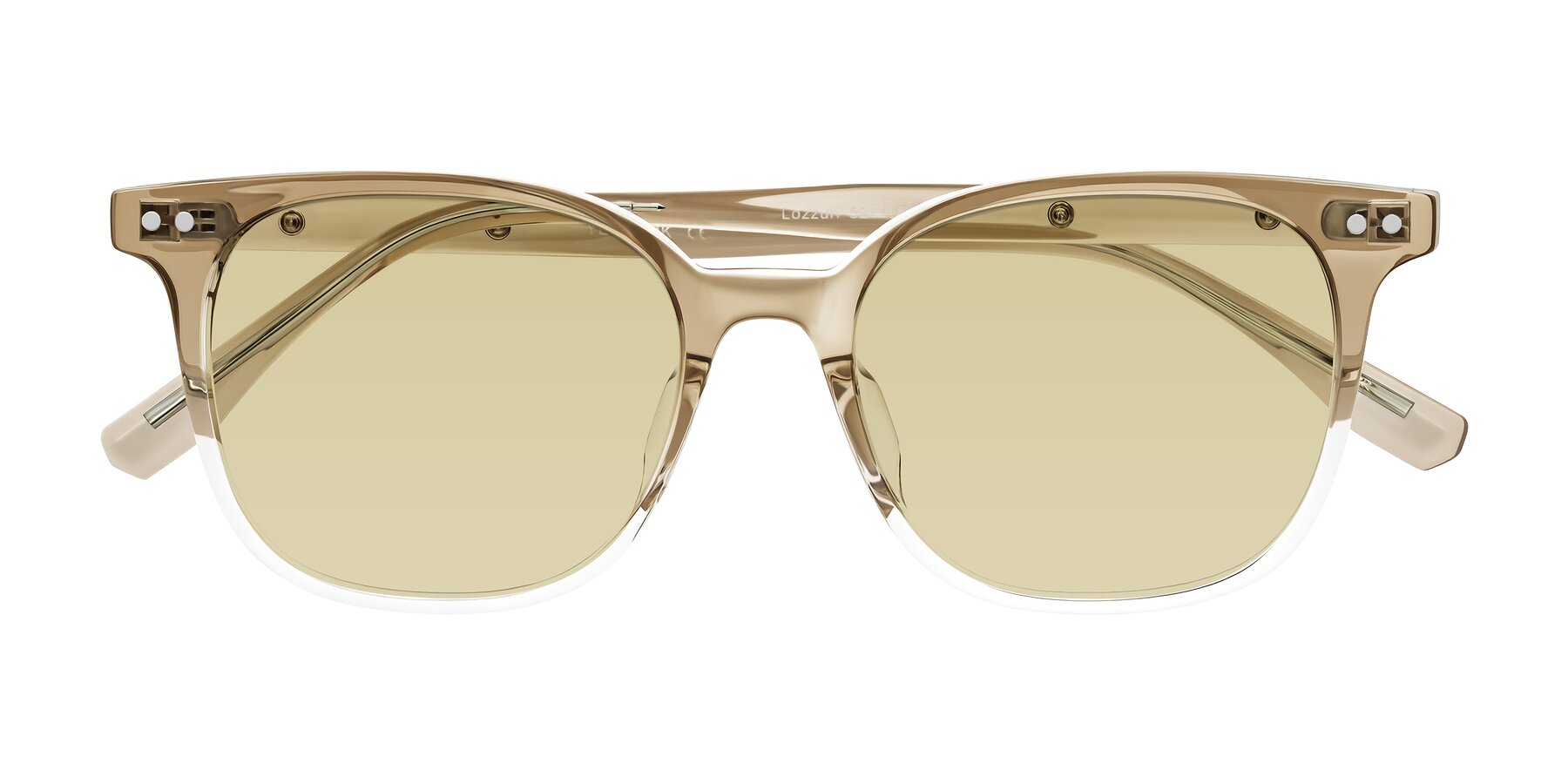 Folded Front of Lozzuri in Gradient Champagne with Light Champagne Tinted Lenses