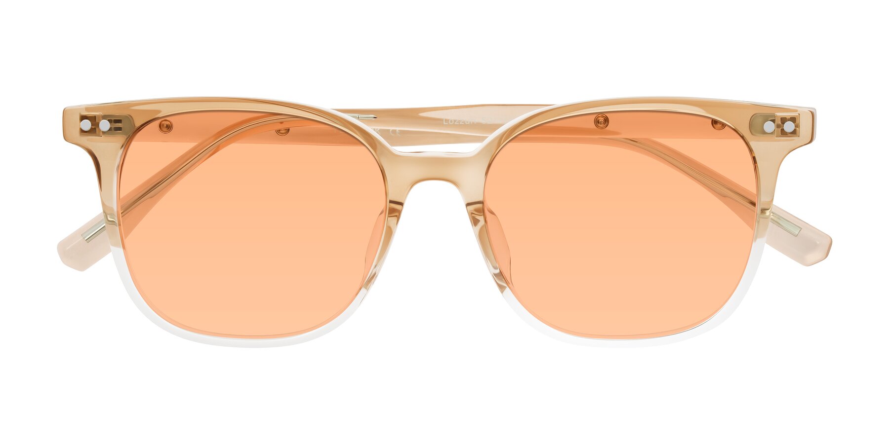 Folded Front of Lozzuri in Gradient Champagne with Light Orange Tinted Lenses