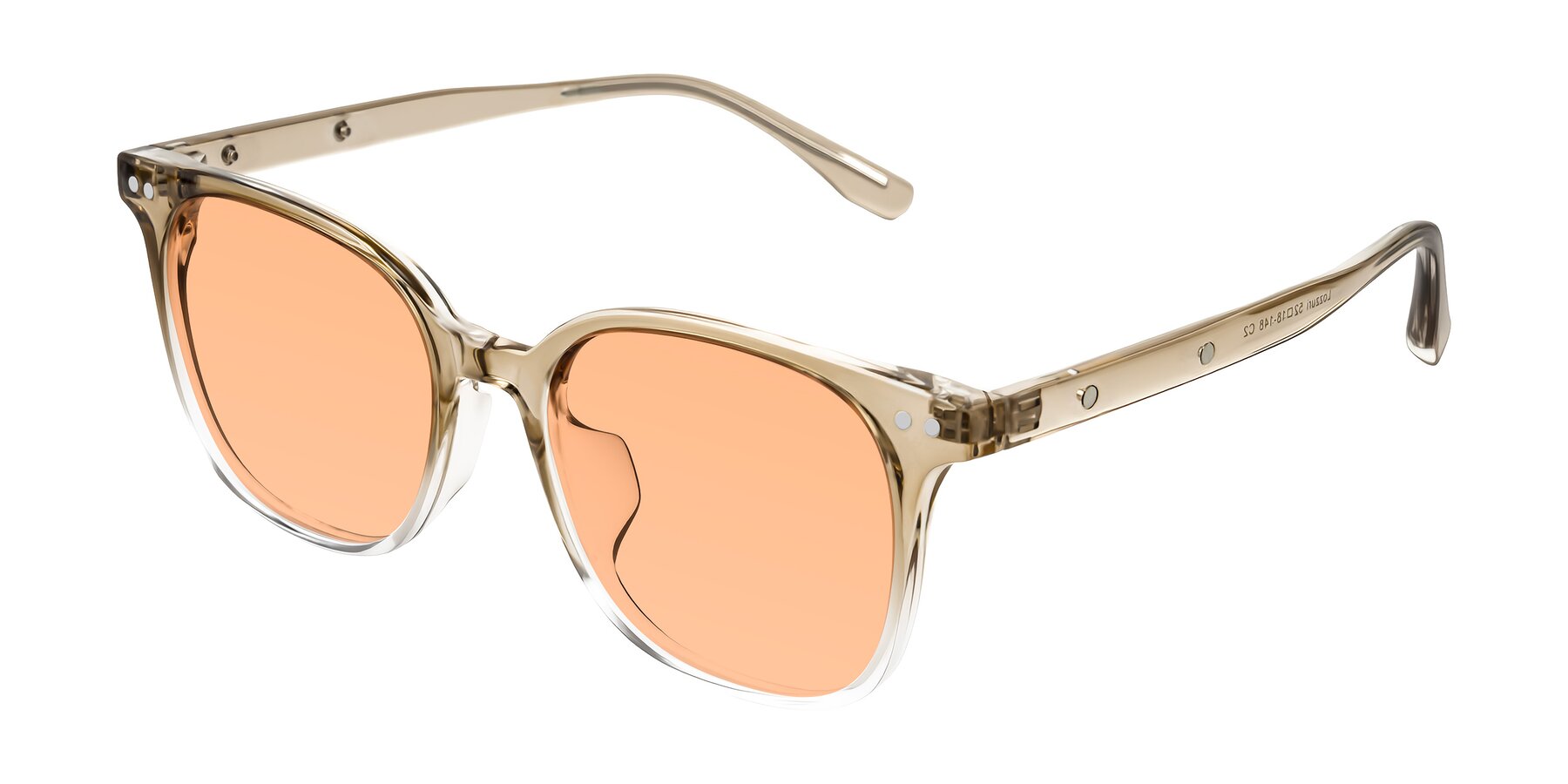 Angle of Lozzuri in Gradient Champagne with Light Orange Tinted Lenses