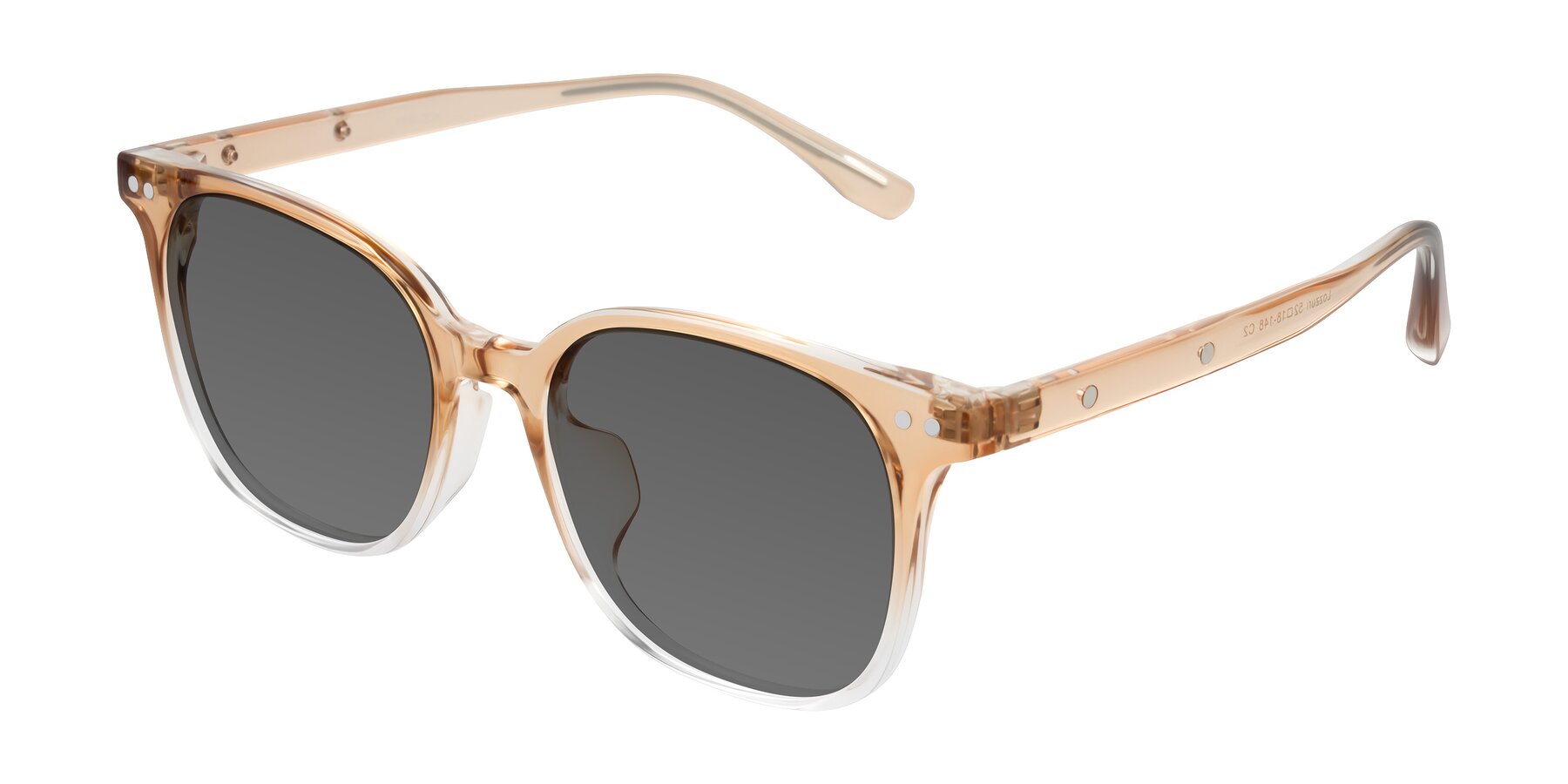 Angle of Lozzuri in Gradient Champagne with Medium Gray Tinted Lenses