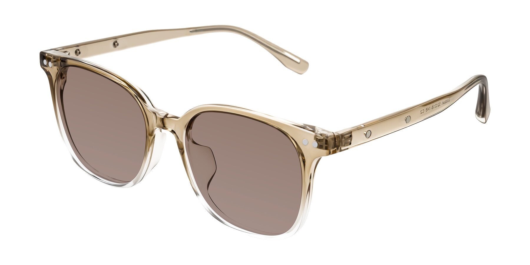 Angle of Lozzuri in Gradient Champagne with Medium Brown Tinted Lenses