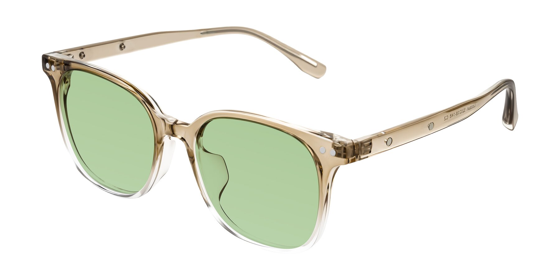 Angle of Lozzuri in Gradient Champagne with Medium Green Tinted Lenses