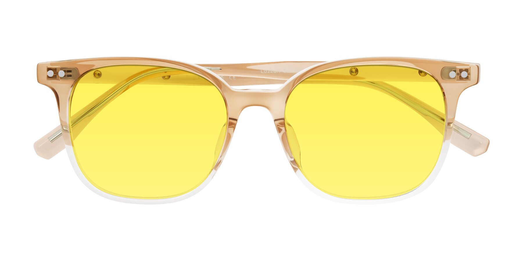 Folded Front of Lozzuri in Gradient Champagne with Medium Yellow Tinted Lenses