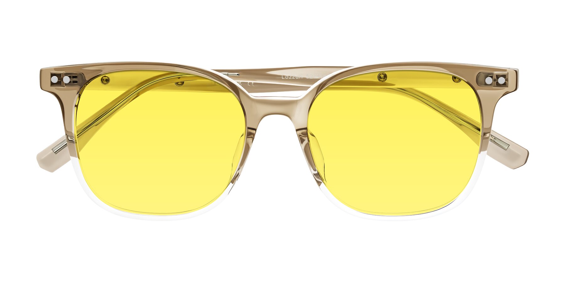 Folded Front of Lozzuri in Gradient Champagne with Medium Yellow Tinted Lenses