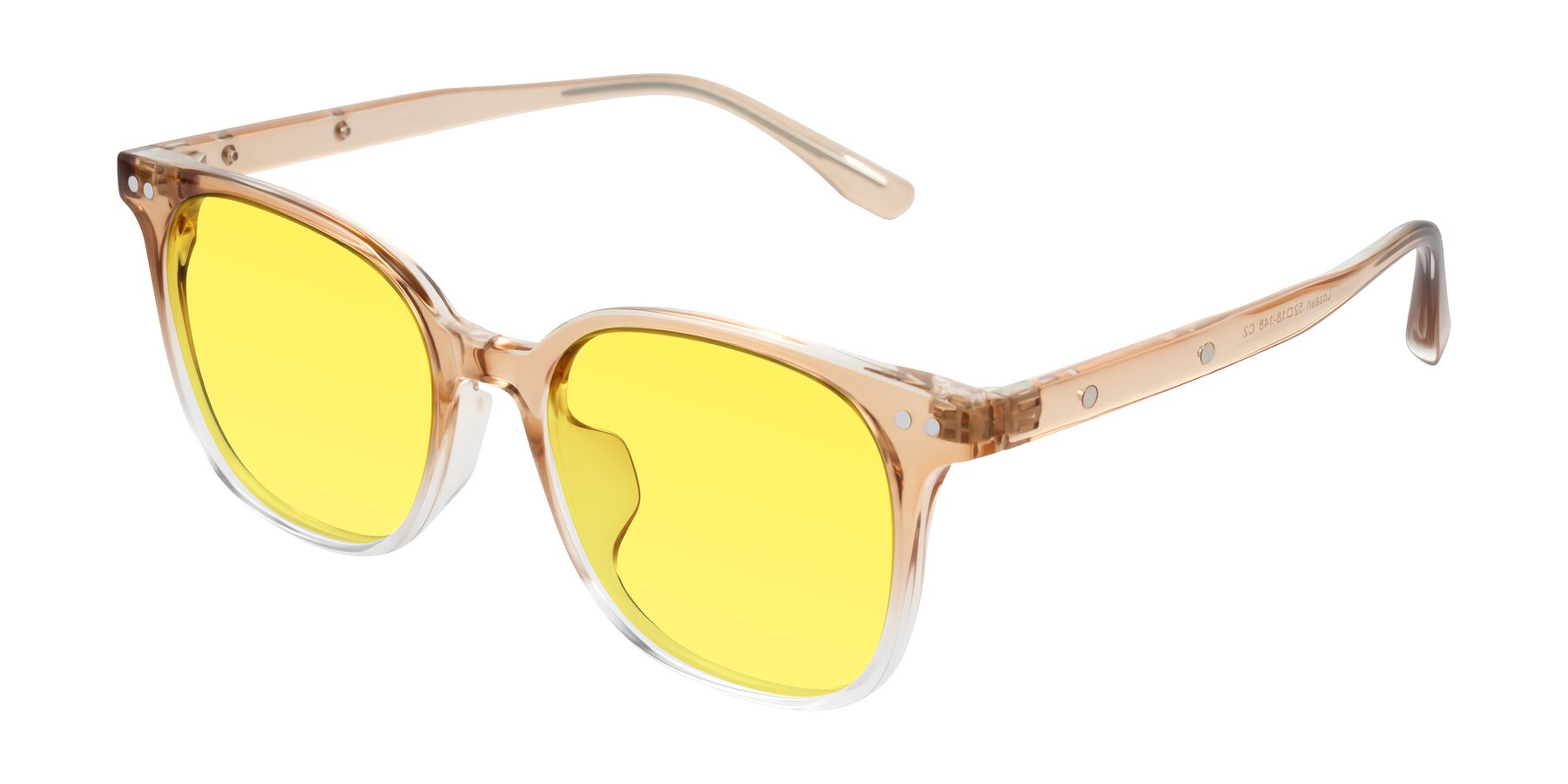 Angle of Lozzuri in Gradient Champagne with Medium Yellow Tinted Lenses