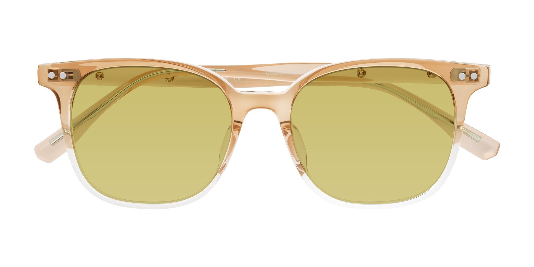 Folded Front of Lozzuri in Gradient Champagne with Medium Champagne Tinted Lenses