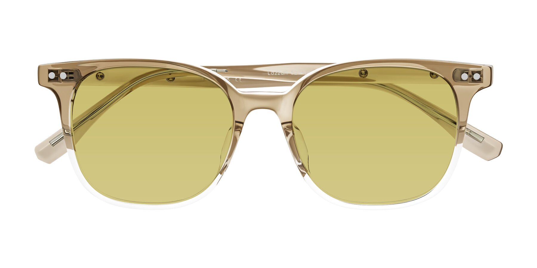 Folded Front of Lozzuri in Gradient Champagne with Medium Champagne Tinted Lenses