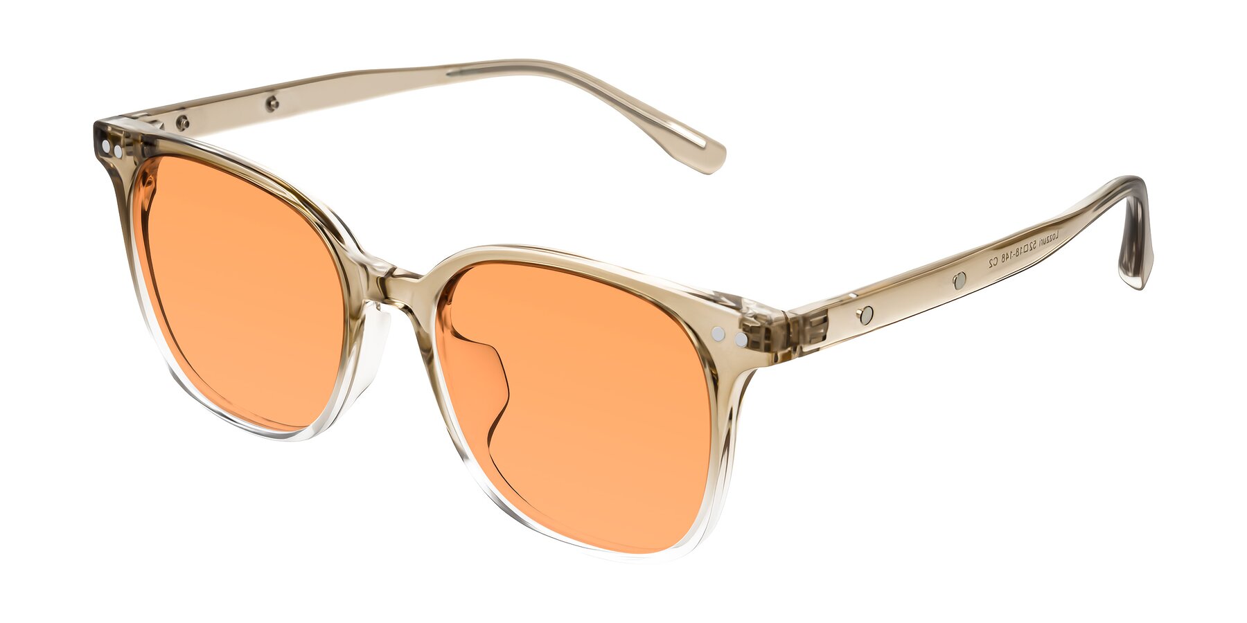 Angle of Lozzuri in Gradient Champagne with Medium Orange Tinted Lenses