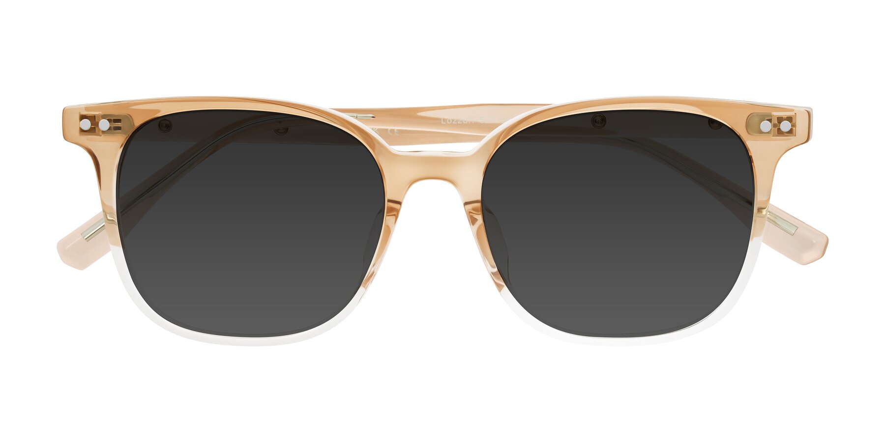 Folded Front of Lozzuri in Gradient Champagne with Gray Tinted Lenses