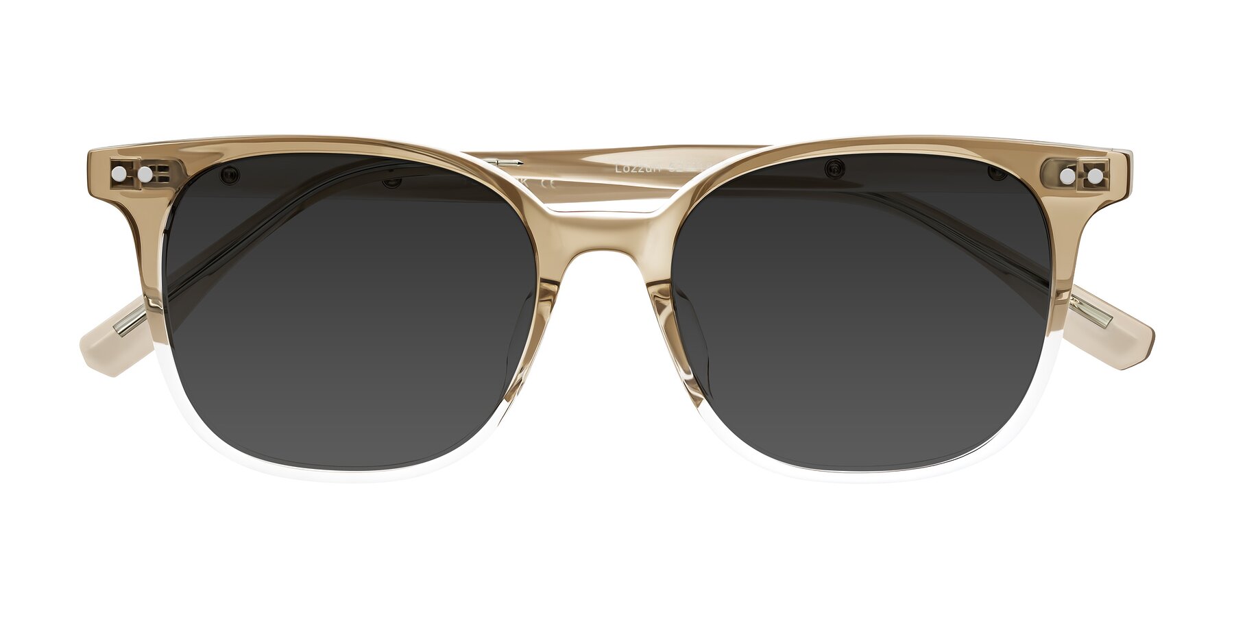 Folded Front of Lozzuri in Gradient Champagne with Gray Tinted Lenses
