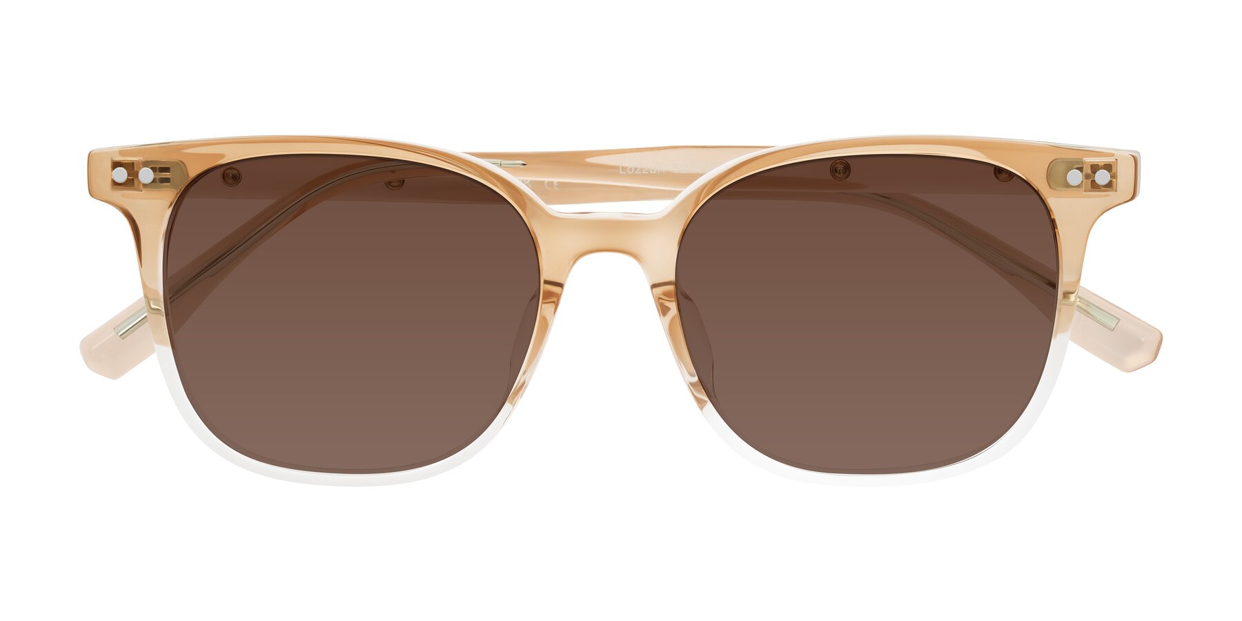 Folded Front of Lozzuri in Gradient Champagne with Brown Tinted Lenses