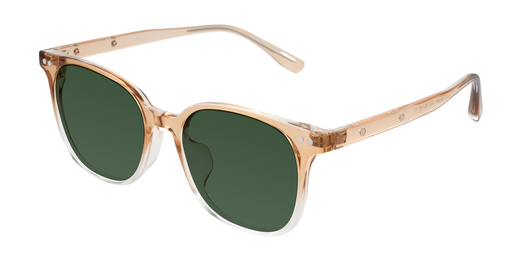 Angle of Lozzuri in Gradient Champagne with Green Tinted Lenses
