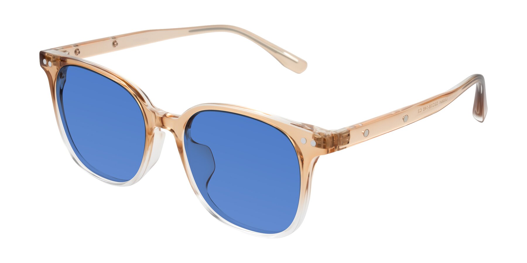 Angle of Lozzuri in Gradient Champagne with Blue Tinted Lenses