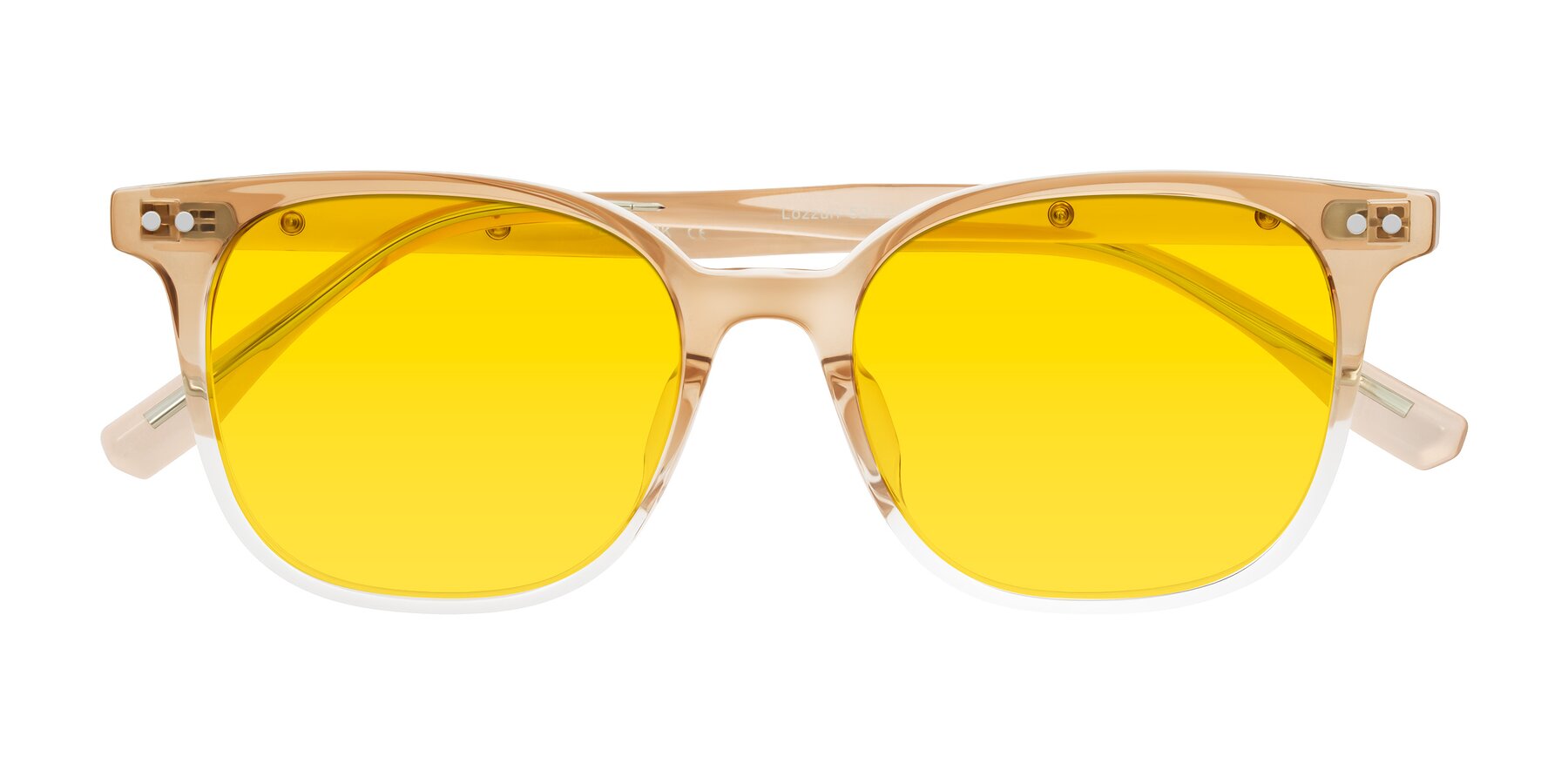 Folded Front of Lozzuri in Gradient Champagne with Yellow Tinted Lenses