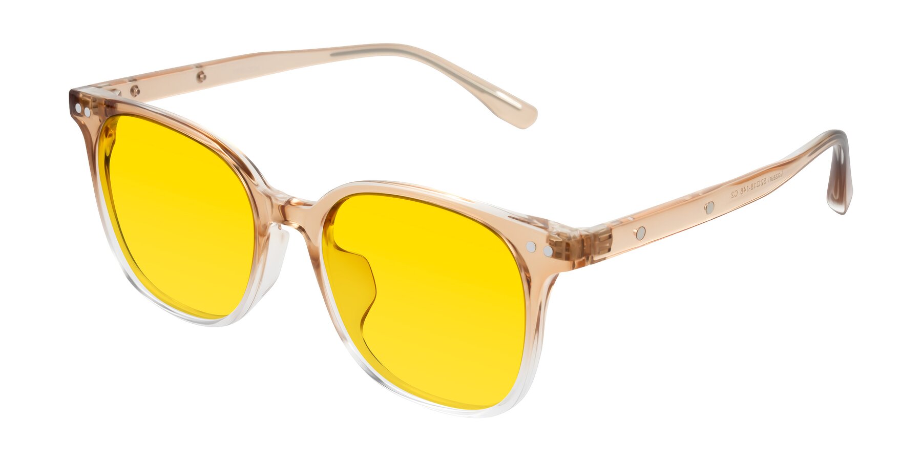 Angle of Lozzuri in Gradient Champagne with Yellow Tinted Lenses