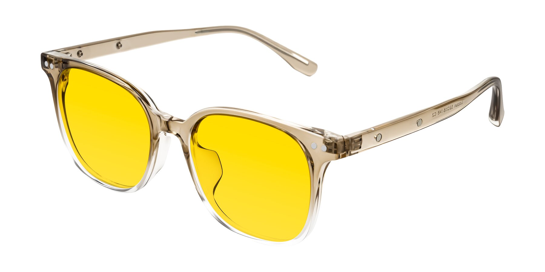 Angle of Lozzuri in Gradient Champagne with Yellow Tinted Lenses