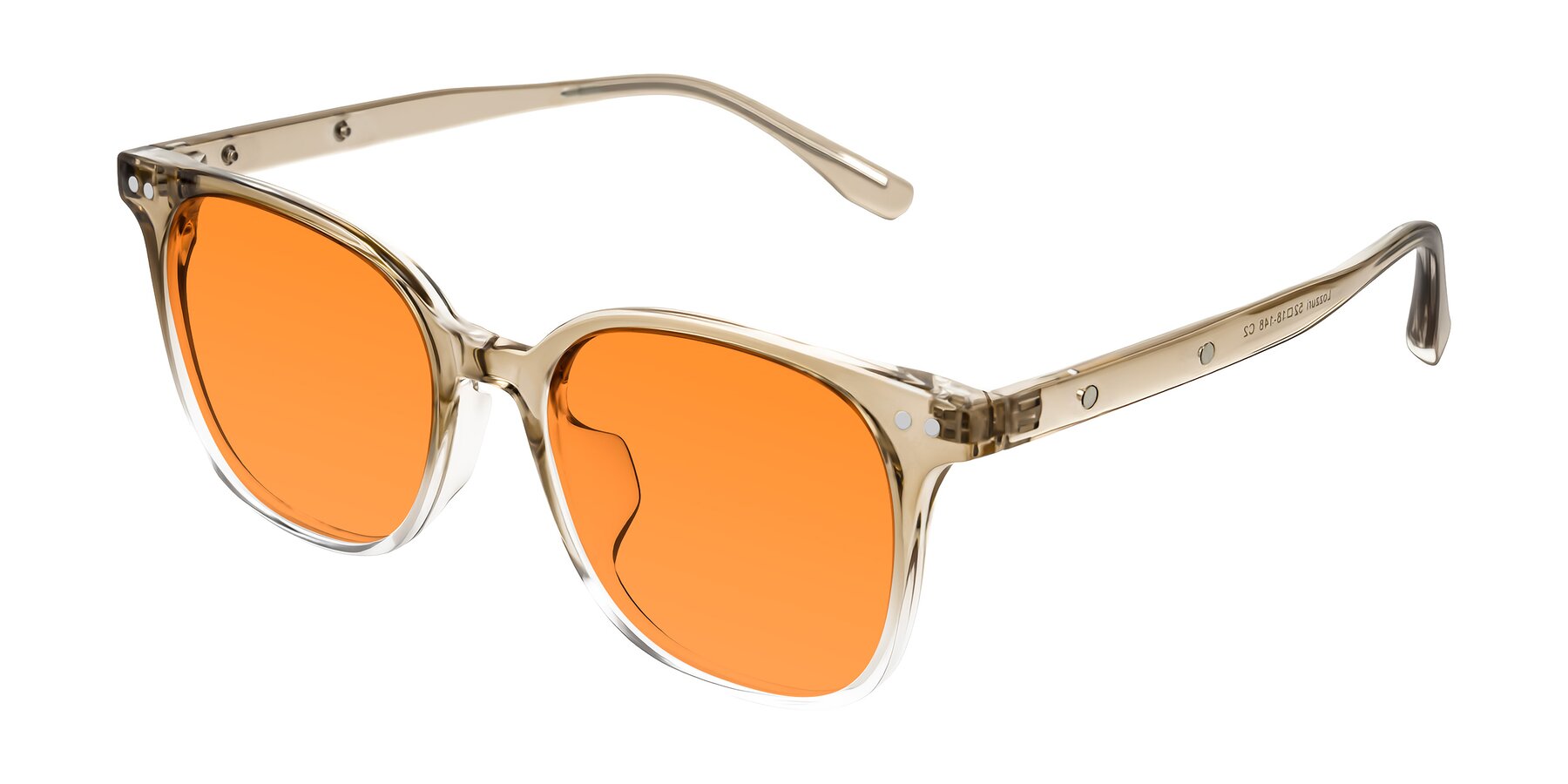 Angle of Lozzuri in Gradient Champagne with Orange Tinted Lenses